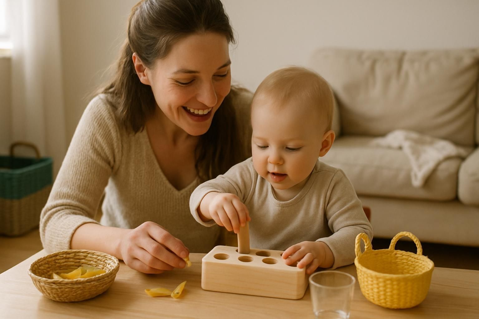 Découvrez 7 activités Montessori adaptées aux bébés de 12 à 18 mois pour stimuler leur développement à la maison, favorisant leur autonomie et leur éveil en douceur.