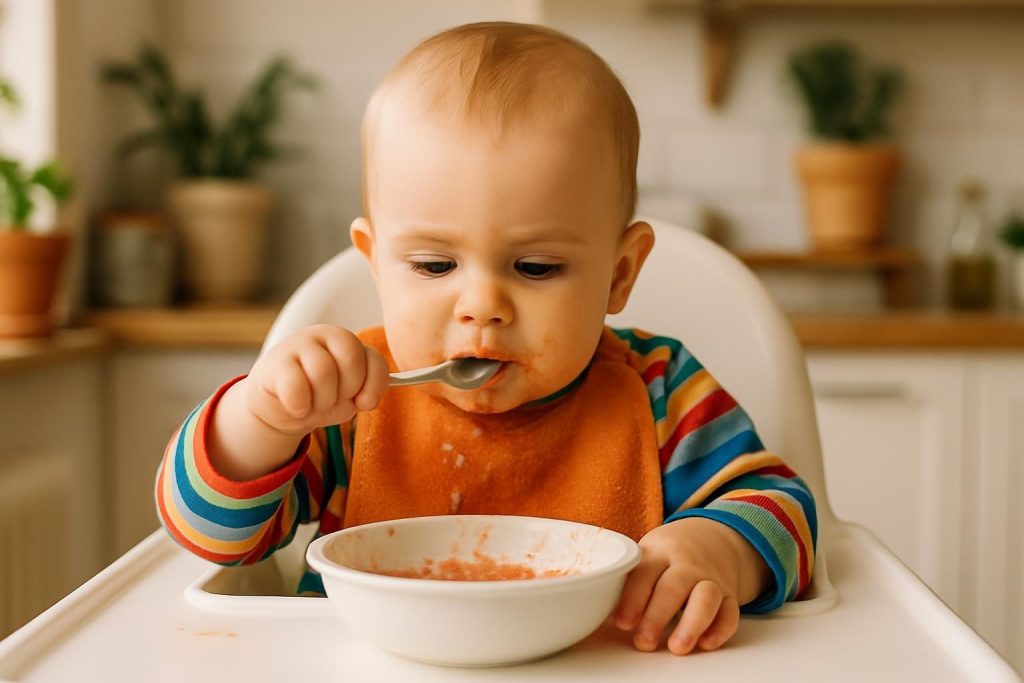 Découvrez à quel âge bébé peut commencer à manger tout seul, les signes de préparation et les conseils pour accompagner cette étape importante du développement.