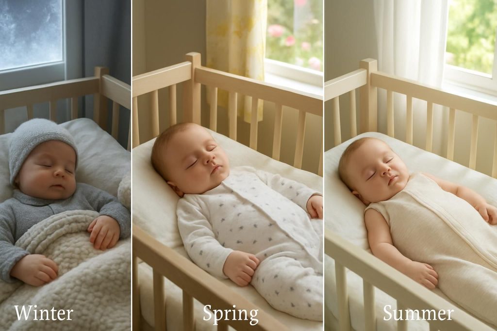 Découvrez nos conseils pour bien habiller bébé la nuit en fonction des saisons, afin de garantir son confort et sa sécurité pendant son sommeil.