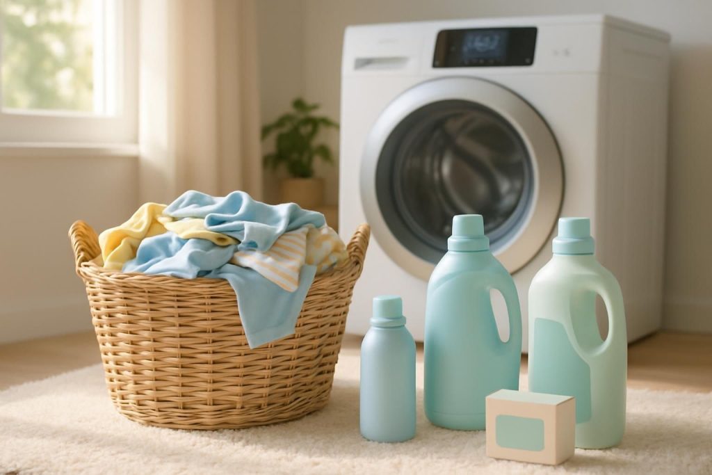 Découvrez quelle lessive choisir pour bébé en 2025, des conseils pour un linge doux, sûr et adapté à sa peau délicate.